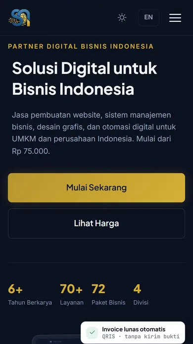 Tampilan situs Platform SITUNEO di layar HP
