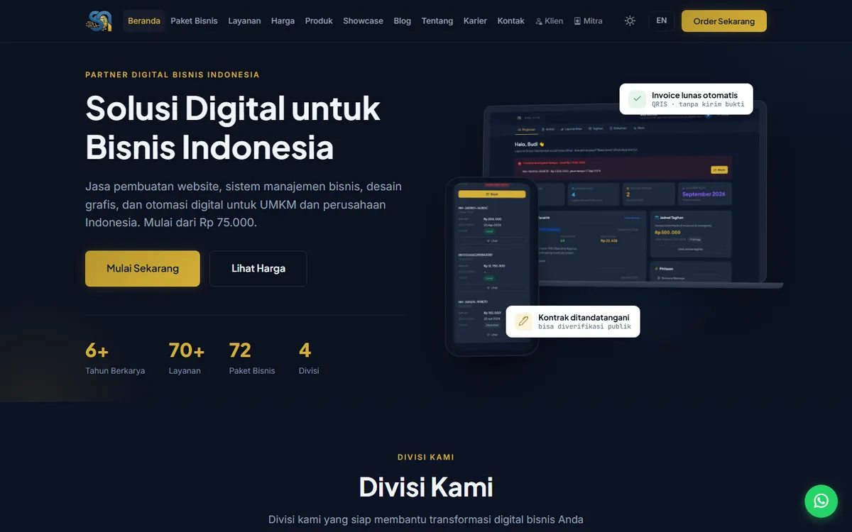 Tampilan situs Platform SITUNEO di layar komputer
